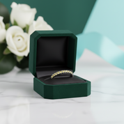 Elegant Light Yellow Sapphire Diamond Option Half Eternity Wedding Band - Evani Naomi Jewelry