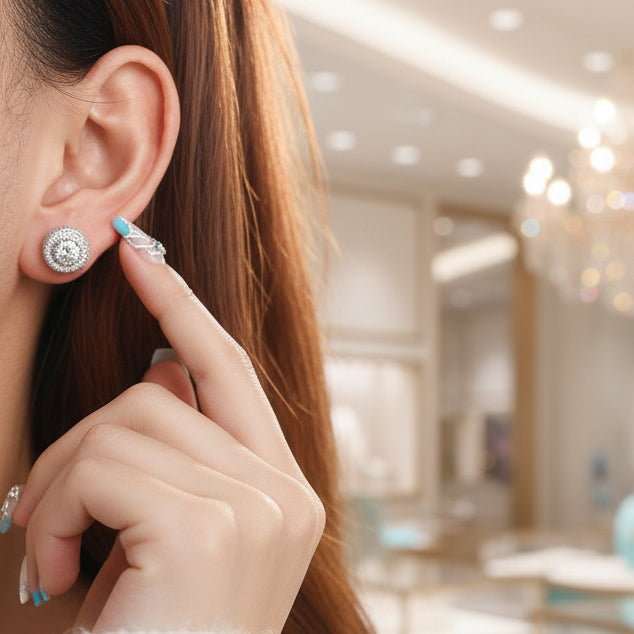 Elegant Round Diamond Stud Earrings-Evani Jewelry
