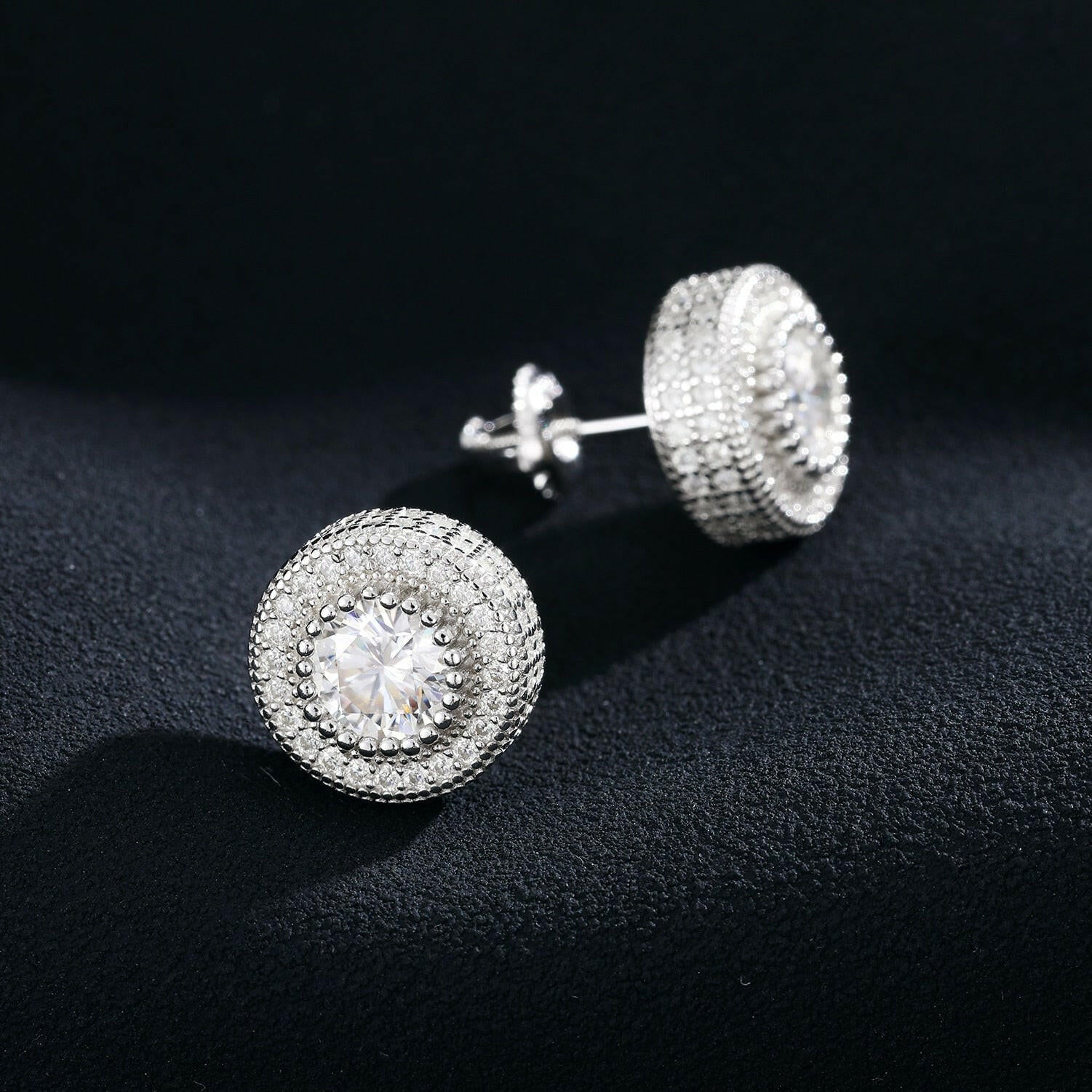 Elegant Round Diamond Stud Earrings-Evani Naomi Jewelry
