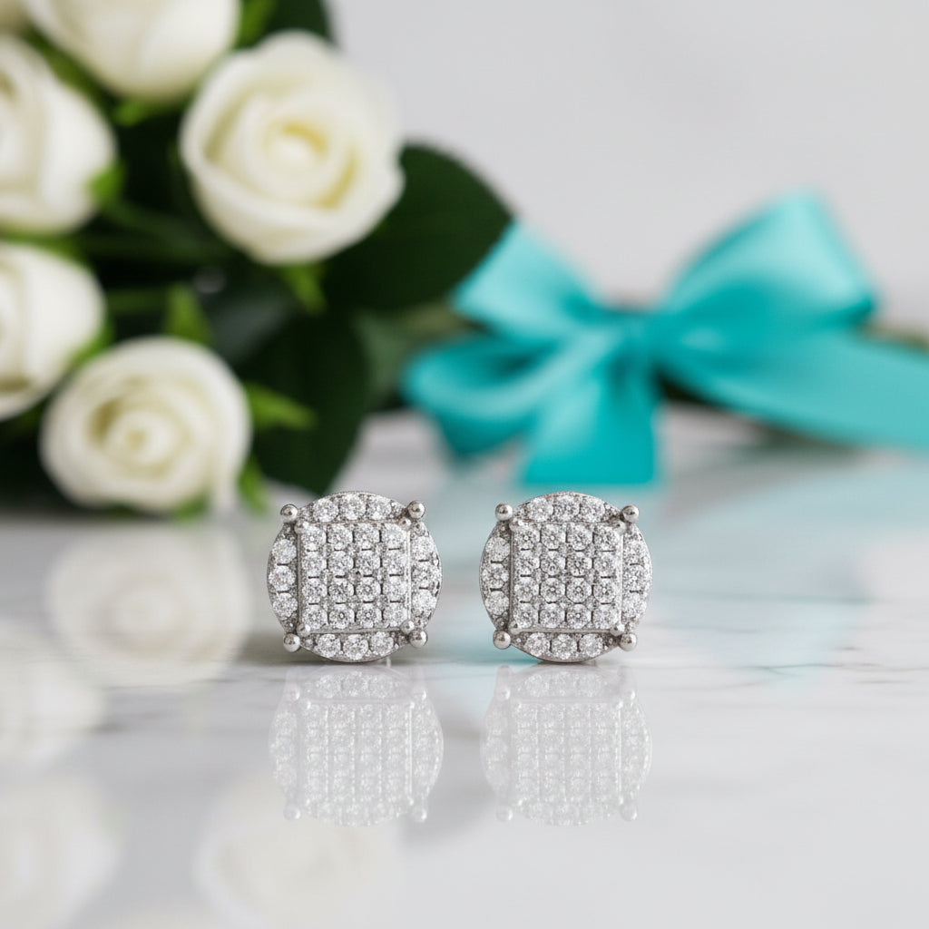 Elegant Round Diamond Stud Earrings-Evani Jewelry