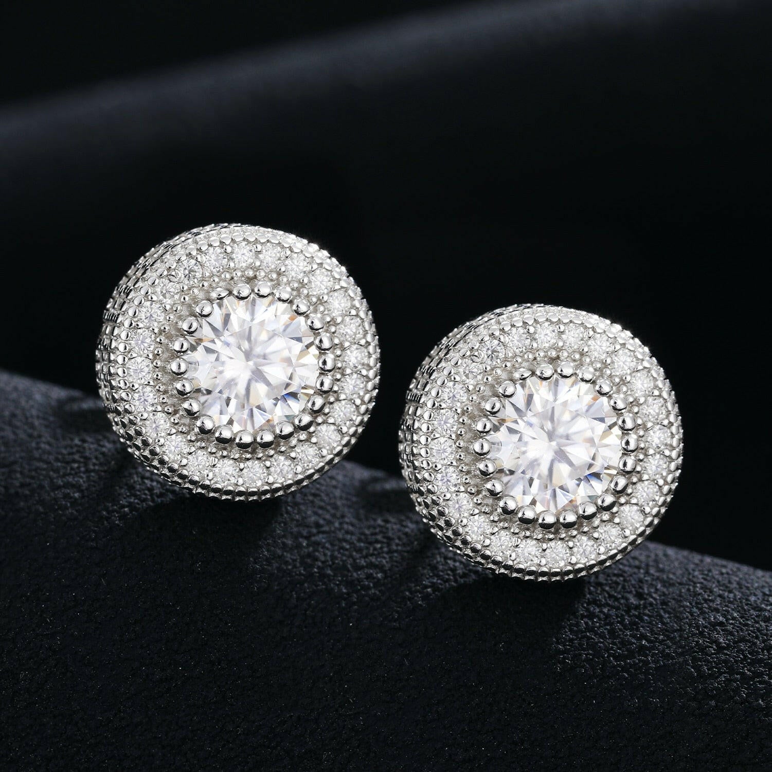 Elegant Round Diamond Stud Earrings-Evani Naomi Jewelry
