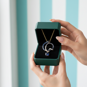 Elegant Snake with Blue Sapphire Diamonds Pendant