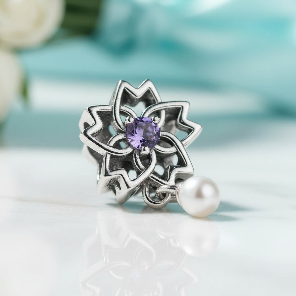 Elegant Vintage Style with Pearl Birthstone Charm Series