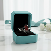 Gothic Rings in 14k Limited Ruby Coffin Cut-Evani Jewelry