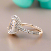 Elongated Cushion Cut 9.0ct Diamond Engagement Ring-Evani Naomi Jewelry