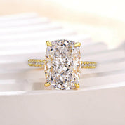 Elongated Cushion Cut 9.0ct Diamond Engagement Ring-Evani Naomi Jewelry