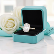 Elongated Cushion Cut 9.0ct Diamond Engagement Ring-Evani Jewelry