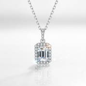 Emerald-cut 1.0 ct Diamond OptionHalo Jewelry Set