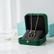Enamel Black Cat Copal Necklace