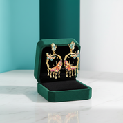 Enamel Butterfly Tassel Earrings