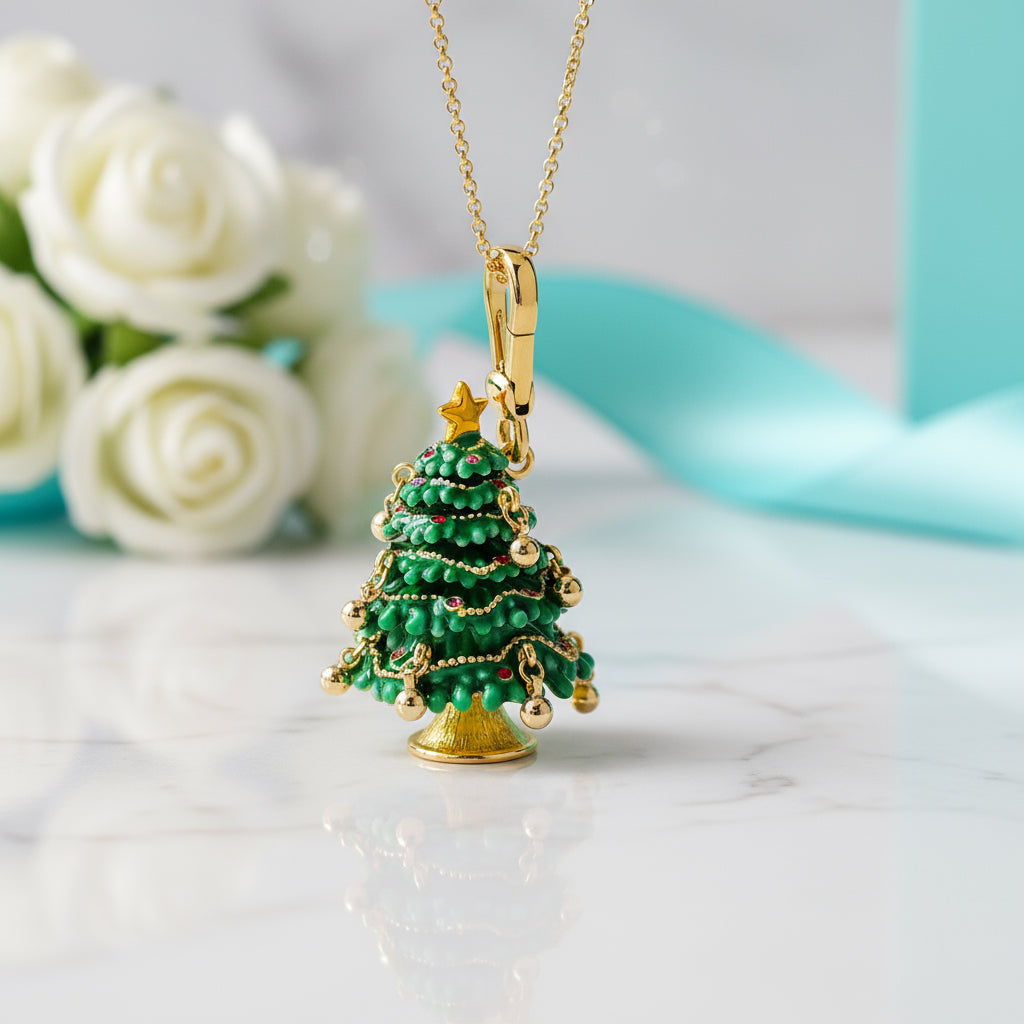 Enamel Christmas Ornaments Necklace-Evani Naomi Jewelry