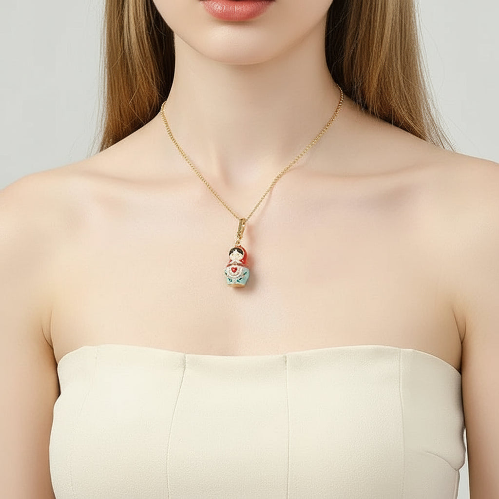 Enamel Christmas Ornaments Necklace-Evani Naomi Jewelry