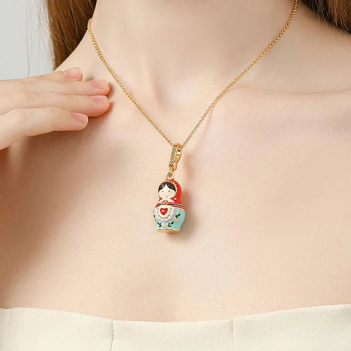 Enamel Christmas Ornaments Necklace-Evani Naomi Jewelry