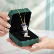 Enamel Diamond OptionTeapot and Teacup Necklace