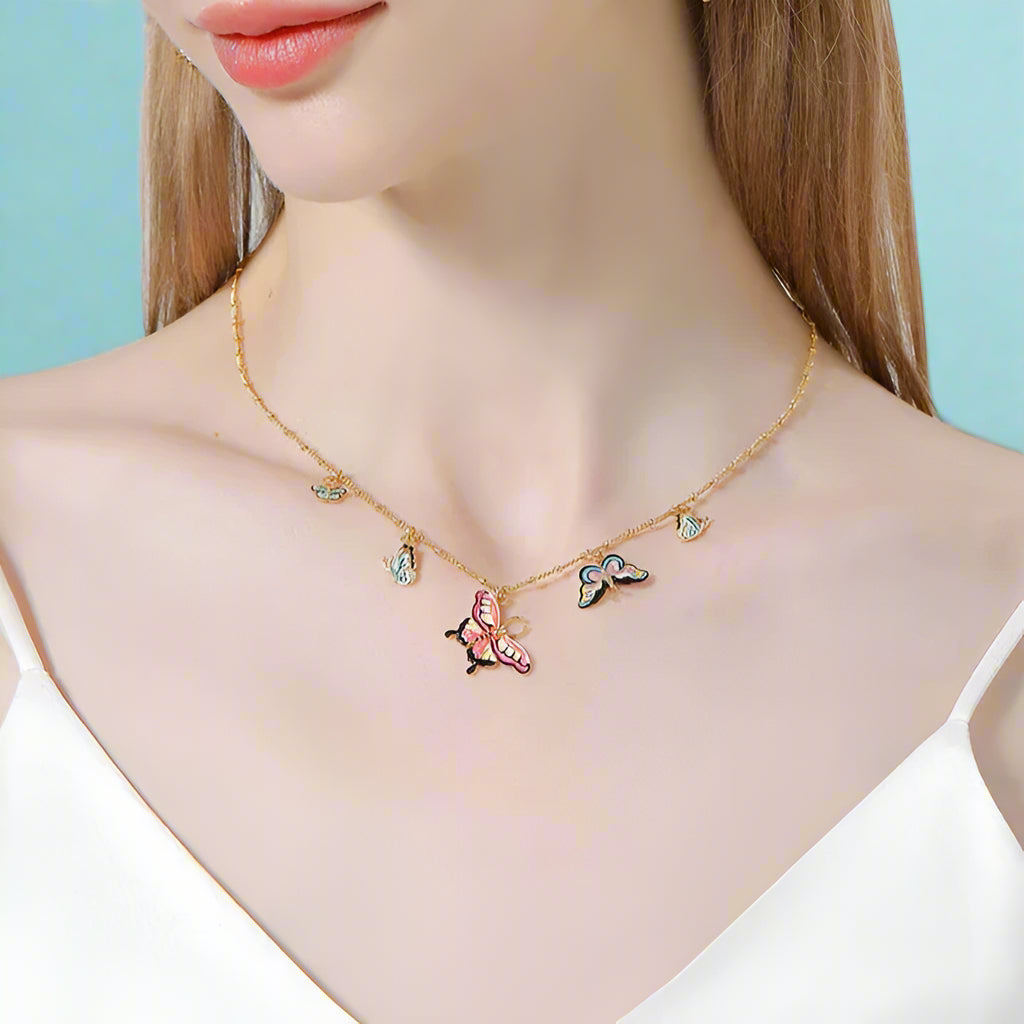 Enamel Mystical Butterfly Necklace-Evani Naomi Jewelry