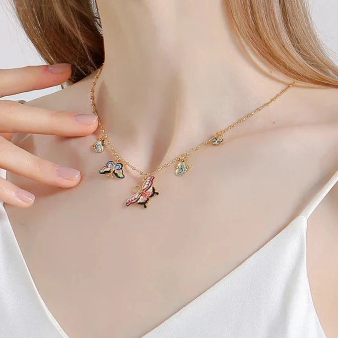 Enamel Mystical Butterfly Necklace-Evani Naomi Jewelry