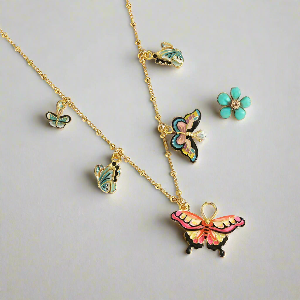 Enamel Mystical Butterfly Necklace-Evani Naomi Jewelry