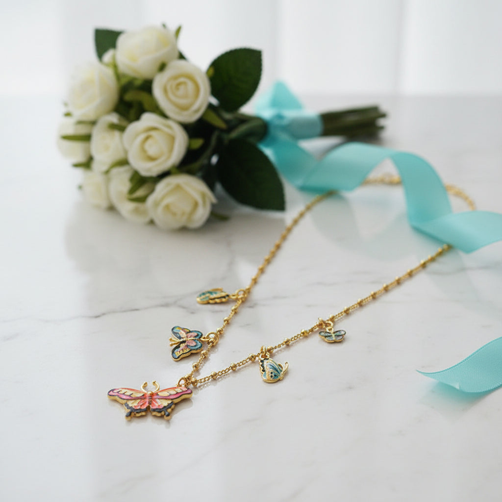 Enamel Mystical Butterfly Necklace-Evani Jewelry