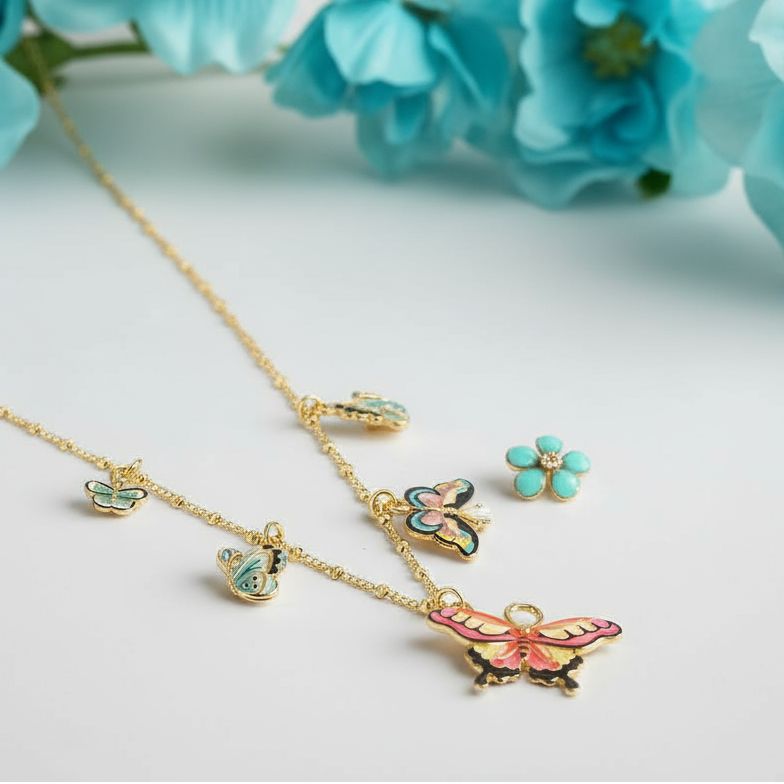 Enamel Mystical Butterfly Necklace-Evani Jewelry