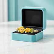 Enamel Sunflower and Bee Topaz Bracelet-Evani Jewelry
