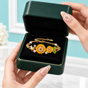 Enamel Sunflower and Bee Topaz Bracelet