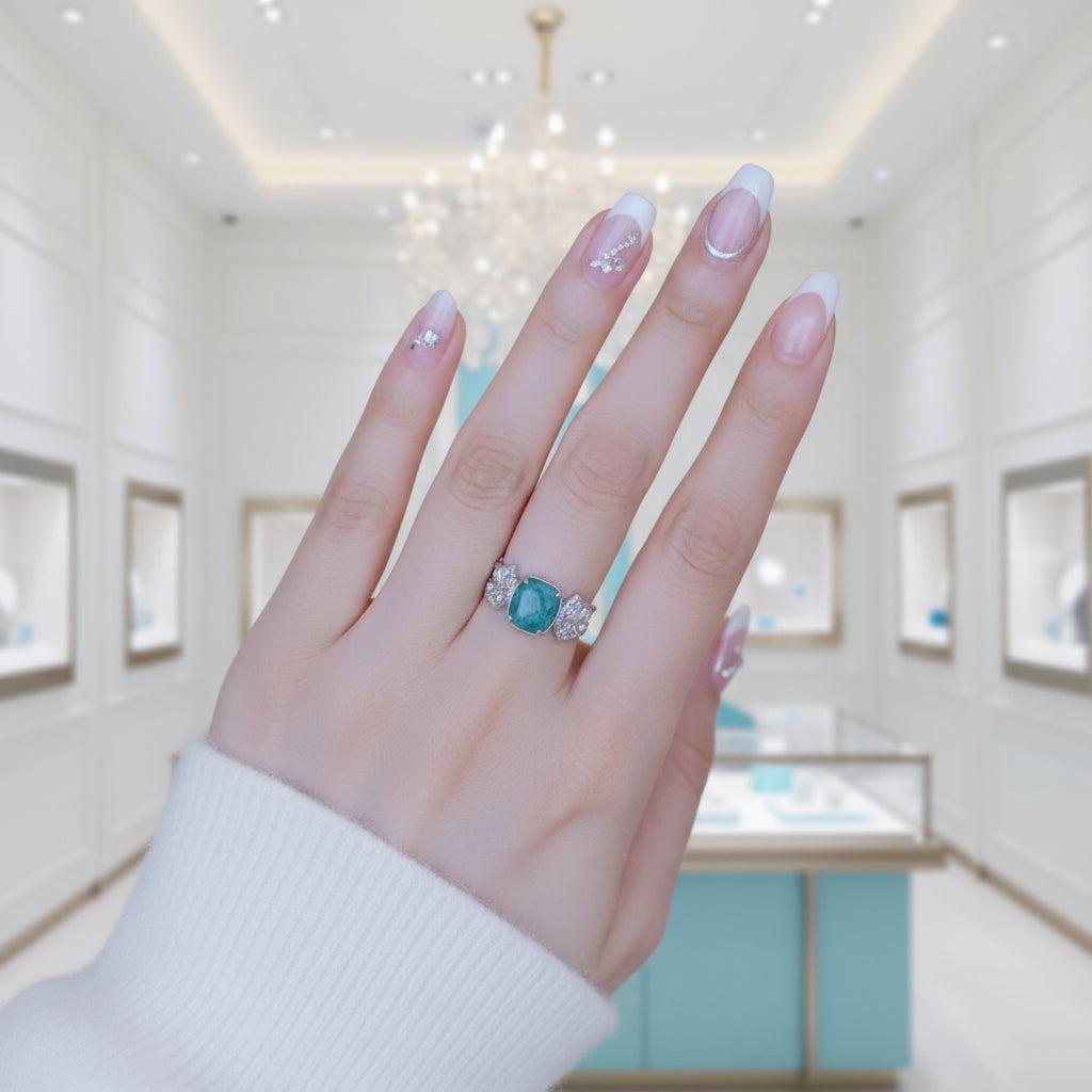 Endless Devotion- Natural Vintage Cushion Cut Moss Agate Ring-Evani Jewelry