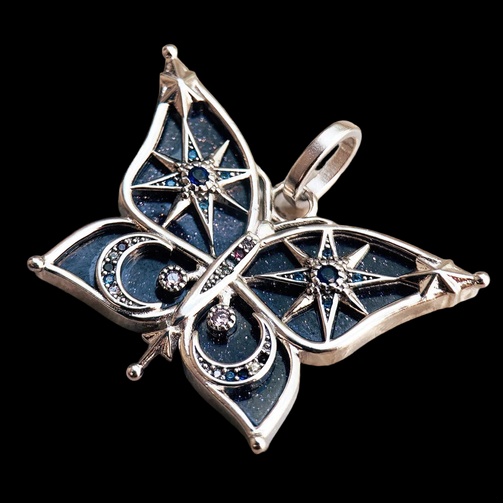 Endlessly Diamond Dreamy Blue Butterfly Pendant-Evani Jewelry