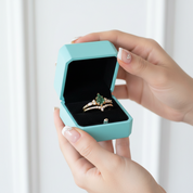 Eternal Love- Kite Shape Moss Agate Wedding Ring