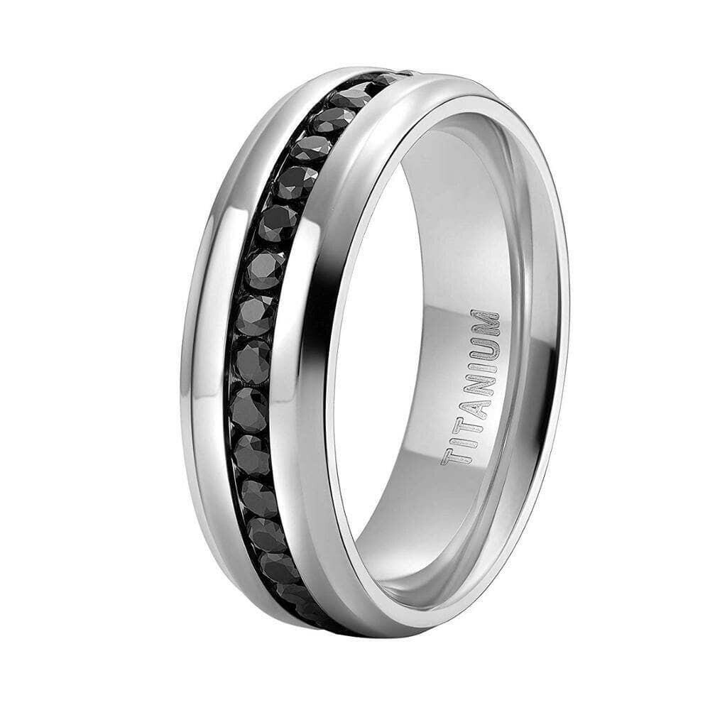 Eternity EVN Diamond Alternative Titanium Men's Wedding Band-Evani Naomi Jewelry