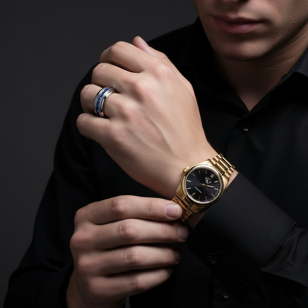 Eternity EVN Diamond Alternative Titanium Men's Wedding Band-Evani Naomi Jewelry