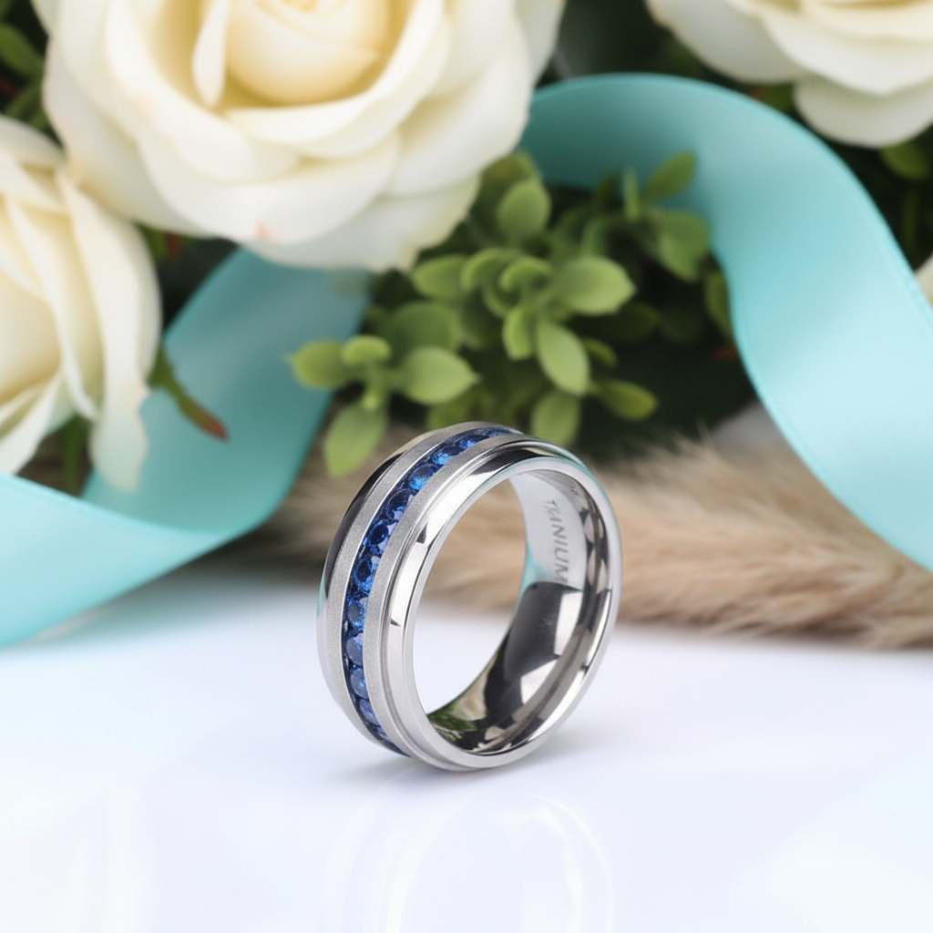 Eternity Diamond Alternative Titanium Men's Wedding Band