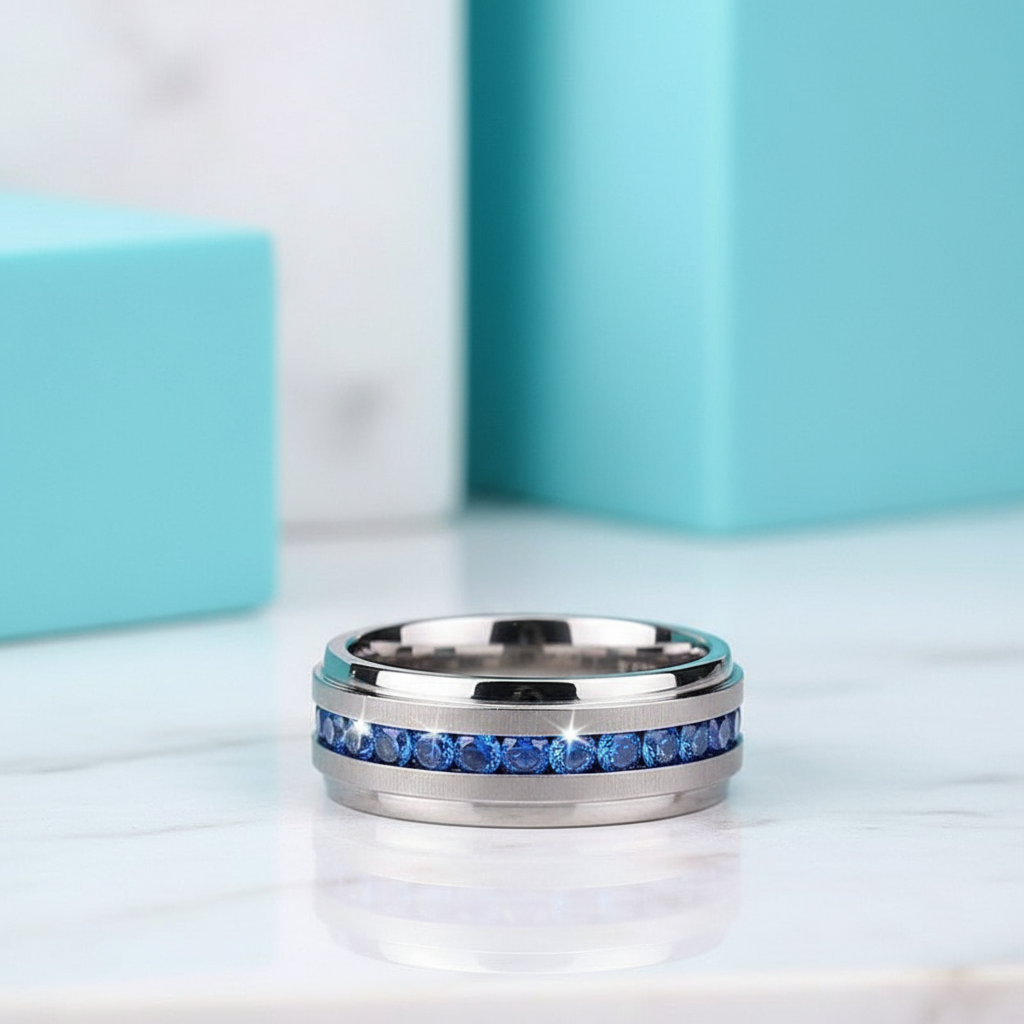 Eternity Diamond Alternative Titanium Men's Wedding Band