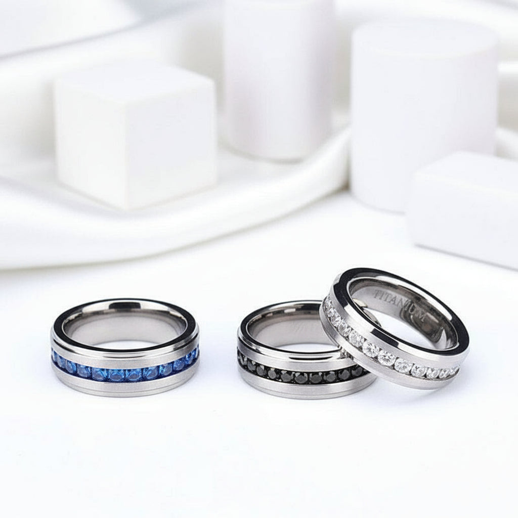 Eternity EVN Diamond Alternative Titanium Men's Wedding Band-Evani Naomi Jewelry