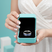 Eternity Diamond Alternative Titanium Men's Wedding Band-Evani Jewelry