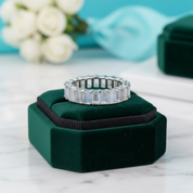 Eternity Emerald Cut Diamond Option Rose Gold Wedding Band - Evani Naomi Jewelry
