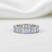 Eternity Emerald Cut Diamond Option Rose Gold Wedding Band - Evani Naomi Jewelry