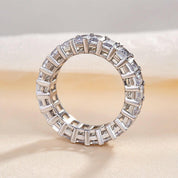 Eternity Emerald Cut Diamond Rose Gold Wedding Band-Evani Naomi Jewelry