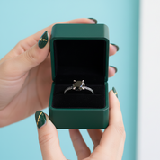 Exclusive Round Cut Black Diamond Option White Gold Engagement Ring - Evani Naomi Jewelry