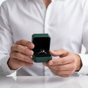 Exclusive Round Cut Black Diamond Option White Gold Engagement Ring - Evani Naomi Jewelry