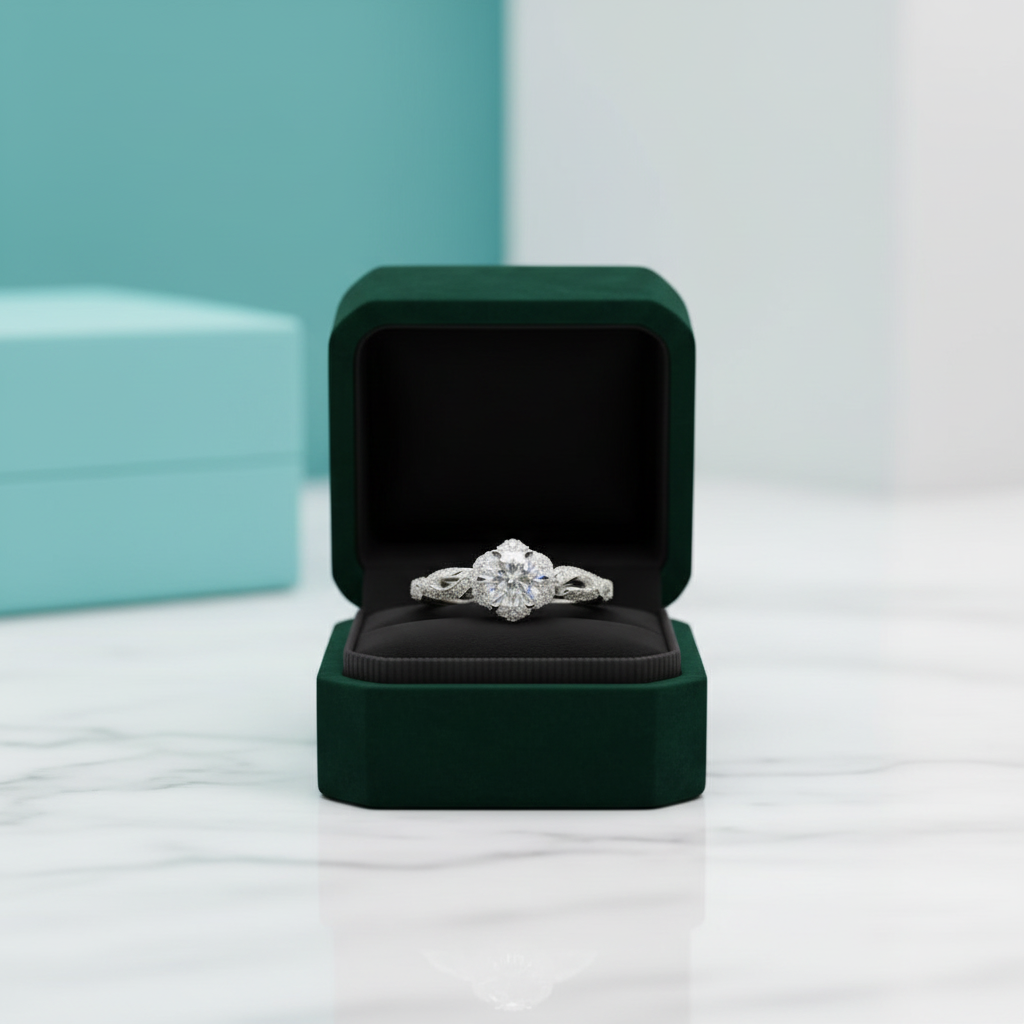 Exquisite 14K White Gold 1.0 Ct Diamond OptionEngagement Ring - Evani Naomi Jewelry
