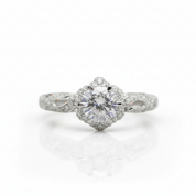 Exquisite 14K White Gold 1.0 Ct Diamond OptionEngagement Ring - Evani Naomi Jewelry
