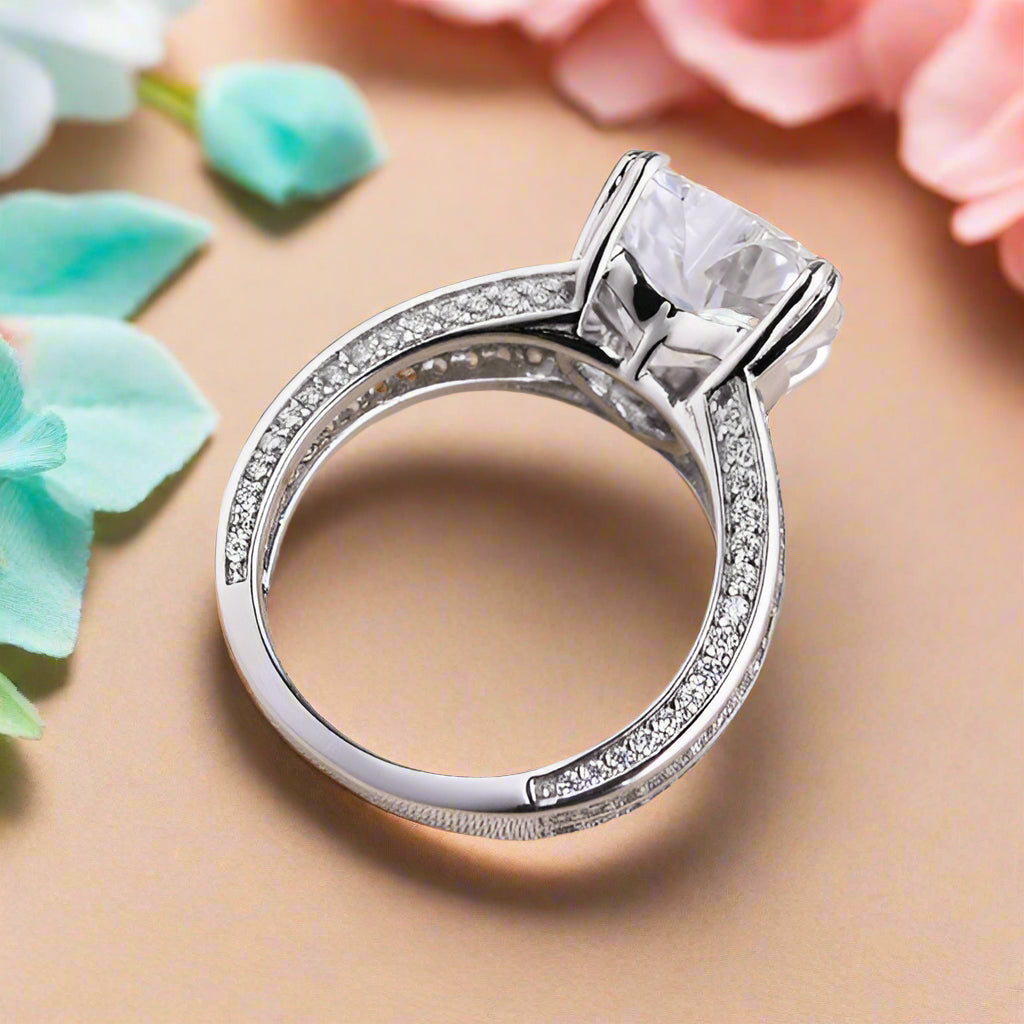Exquisite Heart Cut 5.0 Carat Diamond Engagement Ring-Evani Naomi Jewelry