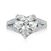 Exquisite Heart Cut 5.0 Carat Diamond Engagement Ring-Evani Naomi Jewelry