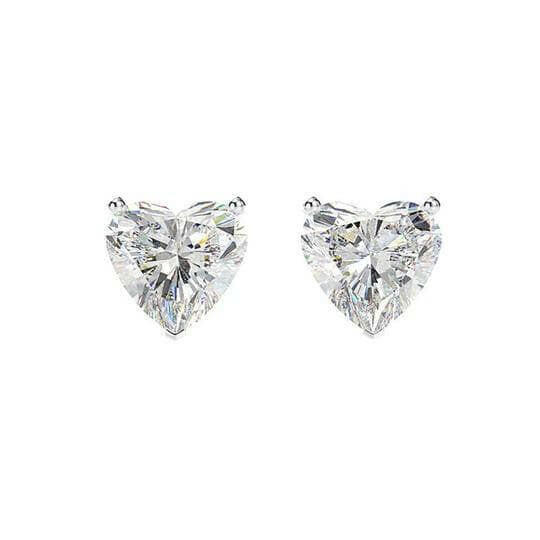 Flash Sale- 2.7 ct Heart-cut Diamond Stud Earrings-Evani Naomi Jewelry