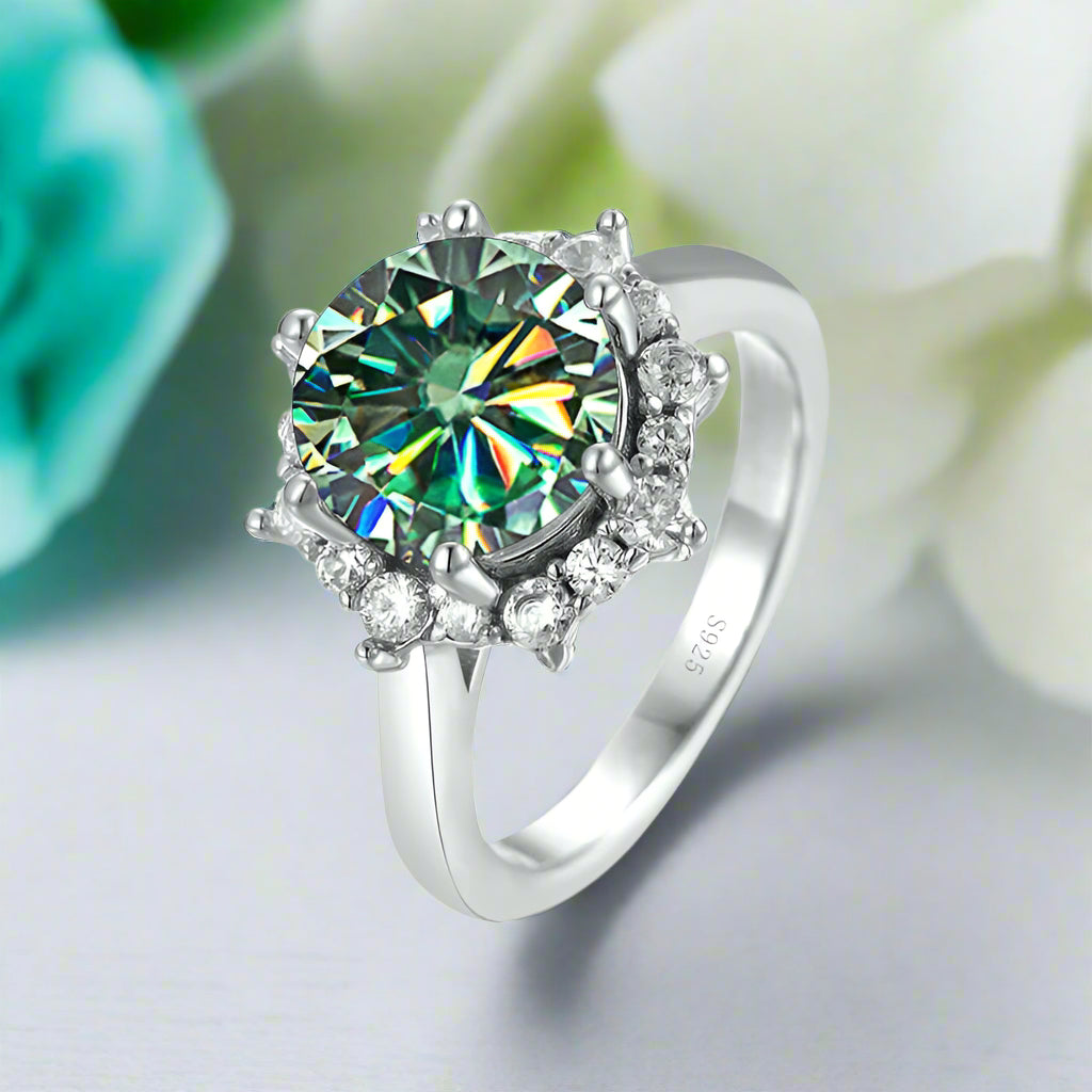 Flash Sale- 3.0 Ct Flower Shaped Diamond Engagement Ring-Evani Naomi Jewelry