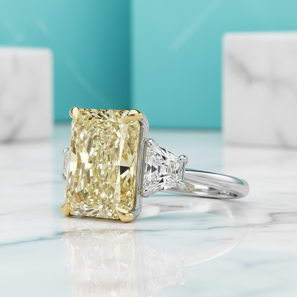 Flash Sale- Radiant Cut 5.0 ct Stone Certified Diamond Engagement Ring