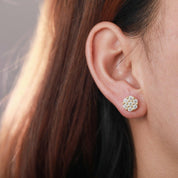 Flower Shaped Diamond Stud Earrings-Evani Naomi Jewelry