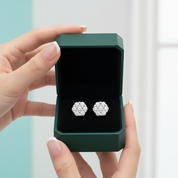 Flower Shaped Diamond Option Stud Earrings