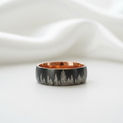 Forest Engraved 8mm Tungsten Carbide with Inner Wood Shank - Evani Naomi Jewelry