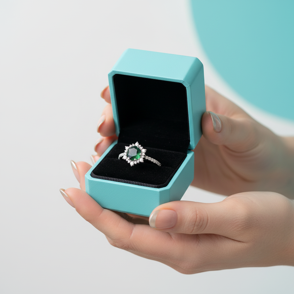 Forest Heart- Hexagon Cut Natural Moss Agate Ring-Evani Jewelry